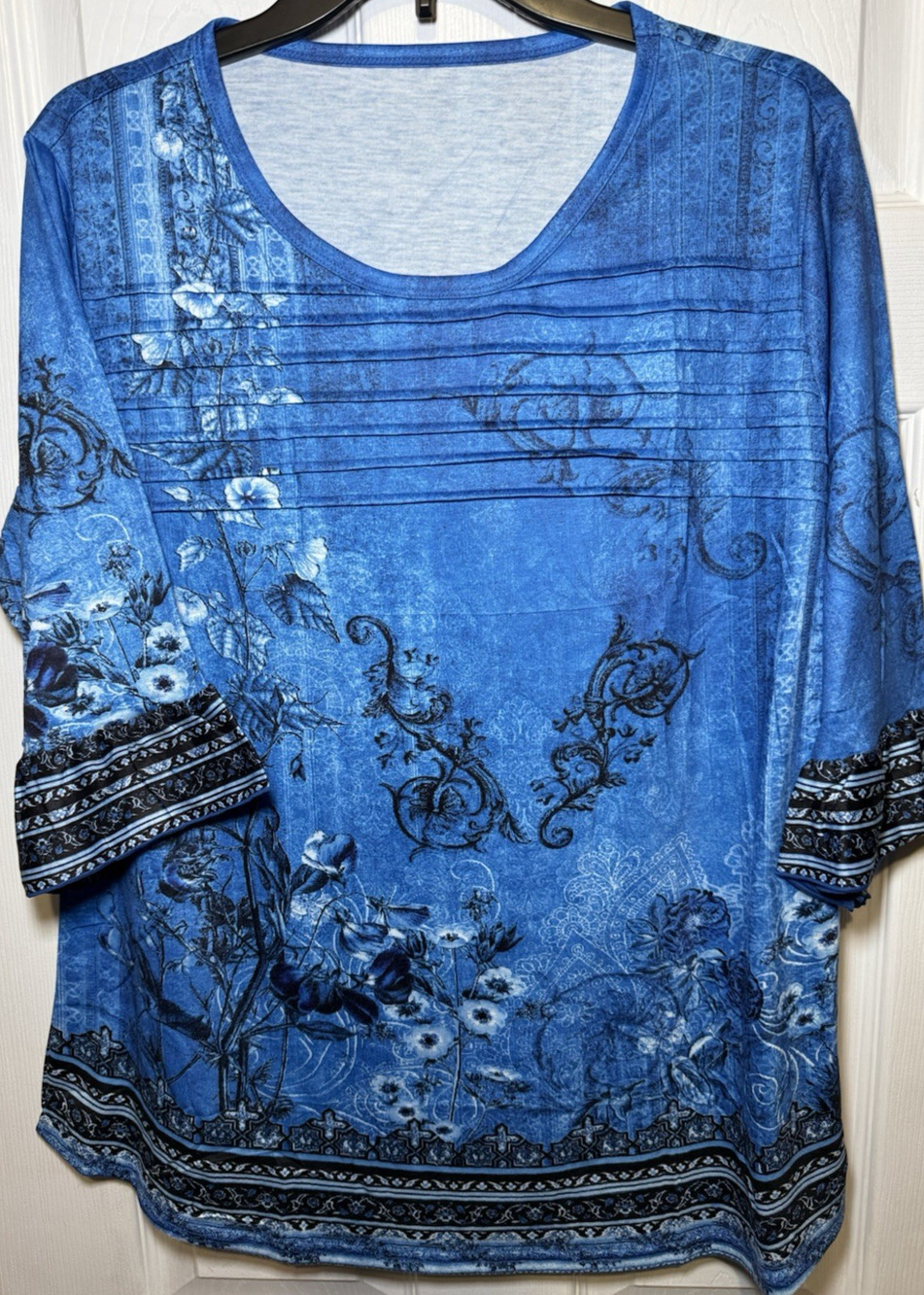 Blingfit Womens Tops 3/4 Length Sleeve Dressy Casual Shirts Bell Sleeve-XL